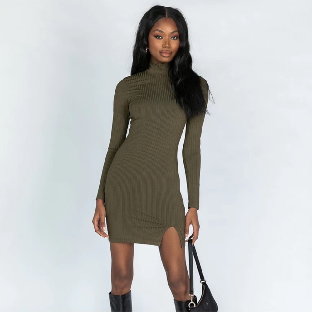 Princess Polly Kehlanae Mini Dress Khaki Size 8